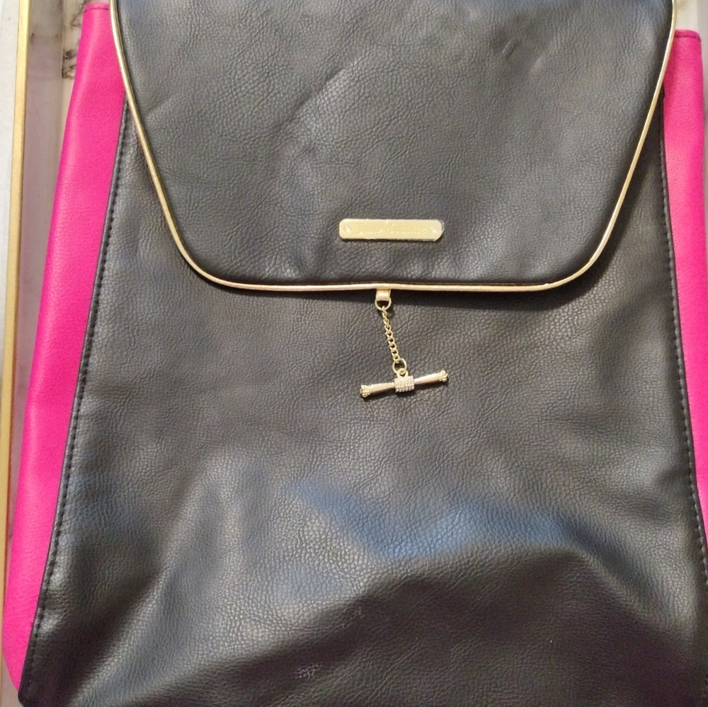 NWOT Juicy Couture Hot Pink & Black Backpack